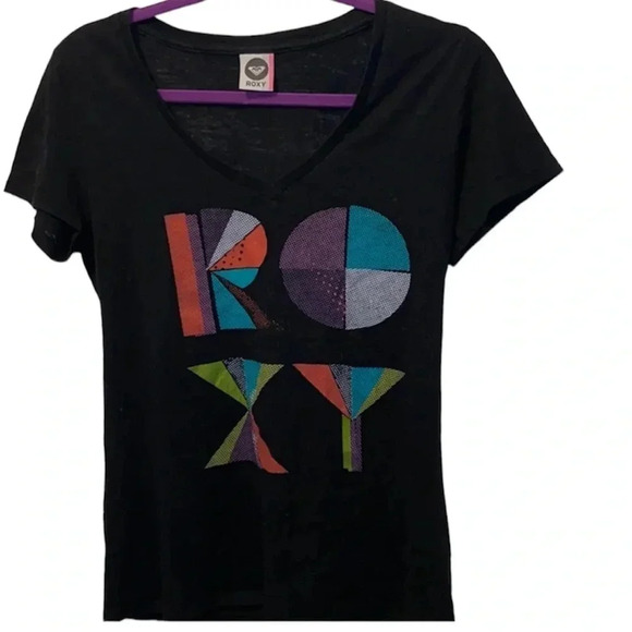 Roxy black short sleeve  women’s T-shirt sz Medium - Picture 12 of 12